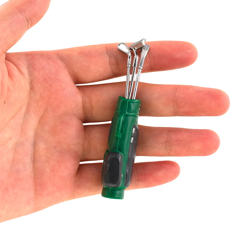 1/12 Dollhouse Miniature Accessories Mini Golf Clubs with Bag Model for Doll House Decoration ob11