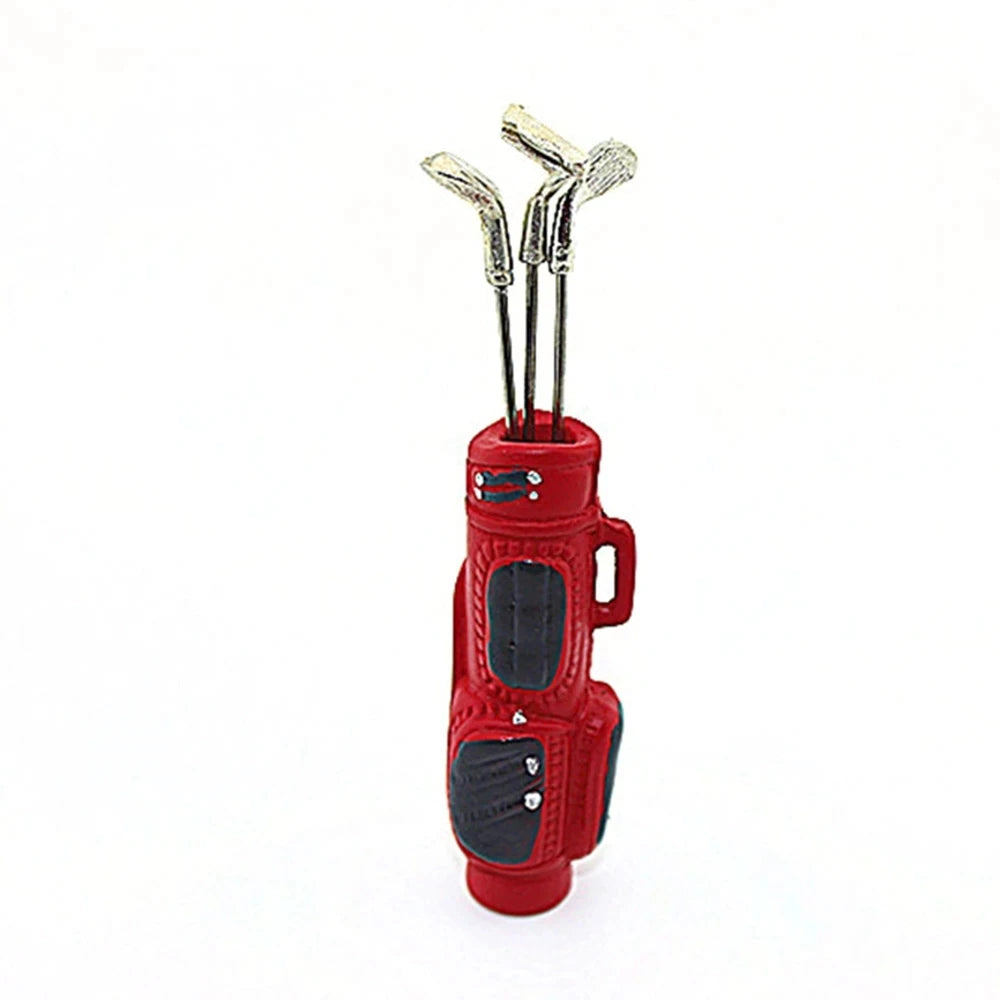 1/12 Dollhouse Miniature Accessories Mini Golf Clubs with Bag Model for Doll House Decoration ob11