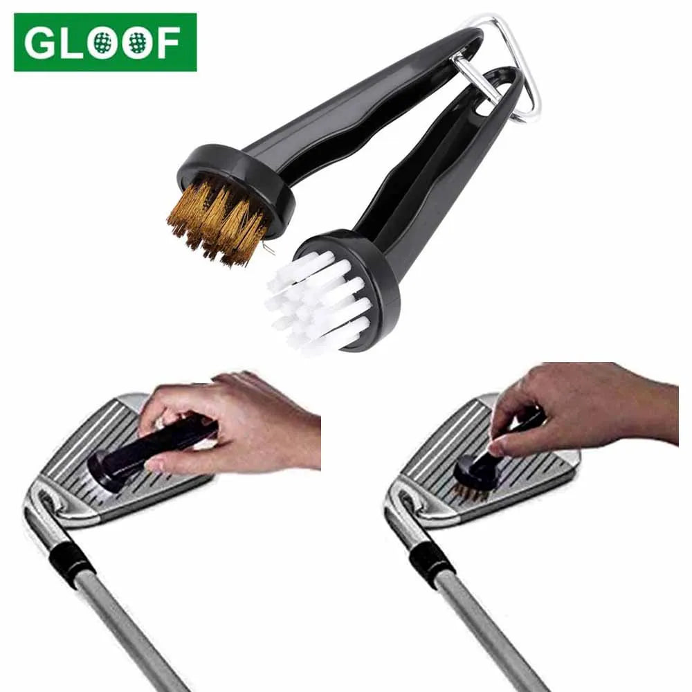 GLOOF Portable Golf Club Brushes Round Head Clean Kits for Golf Irons Putters Shoe Cleats