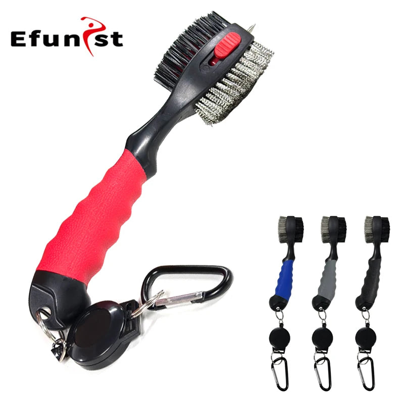 Golf Club Cleaning Kit with Polyester Fiber Towel & Nylon Brush for Golf Cart or Bag Portable Golf Course Maintenance Tool
