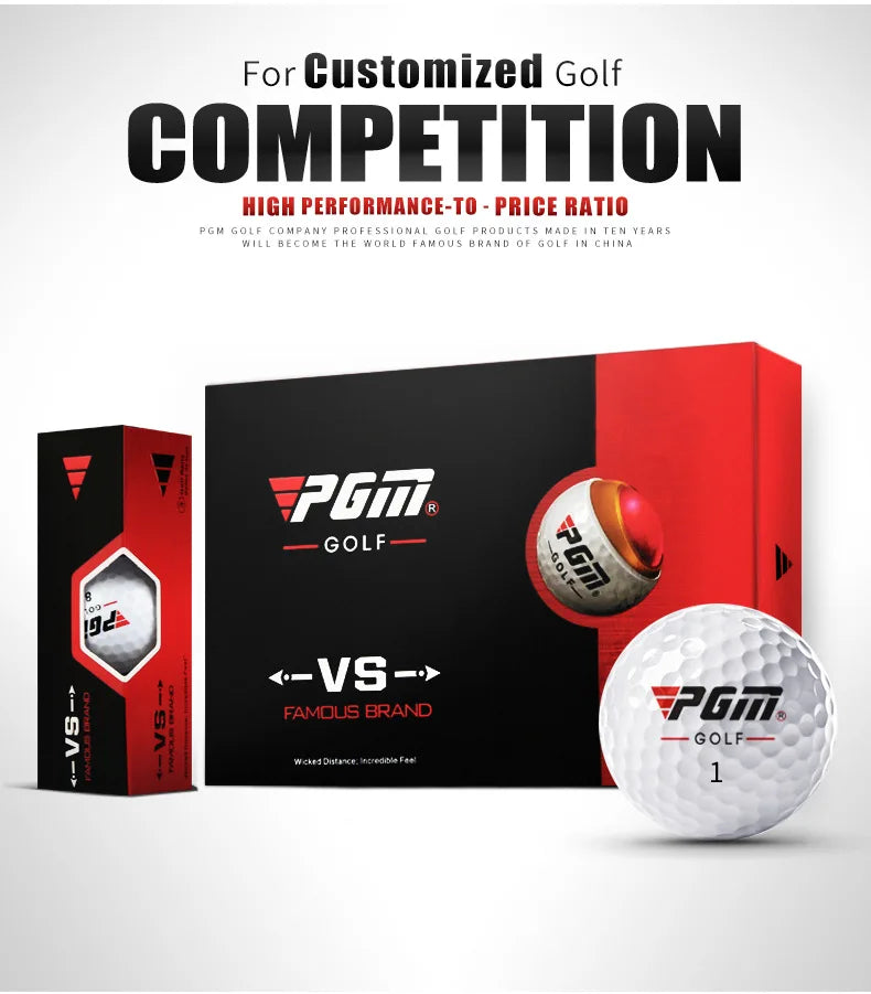 PGM Golf Ball Three-layer Match Balls Gift Box Package Synthetic Rubber Material