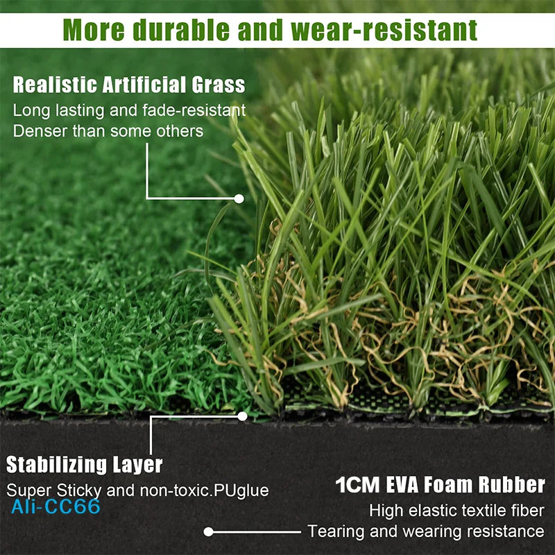 【C】Golf Hitting Mat,Portable Golf Strike Mat With Antislip Rubber Base, Portable Golf Practice Mat For Outdoor/Indoor