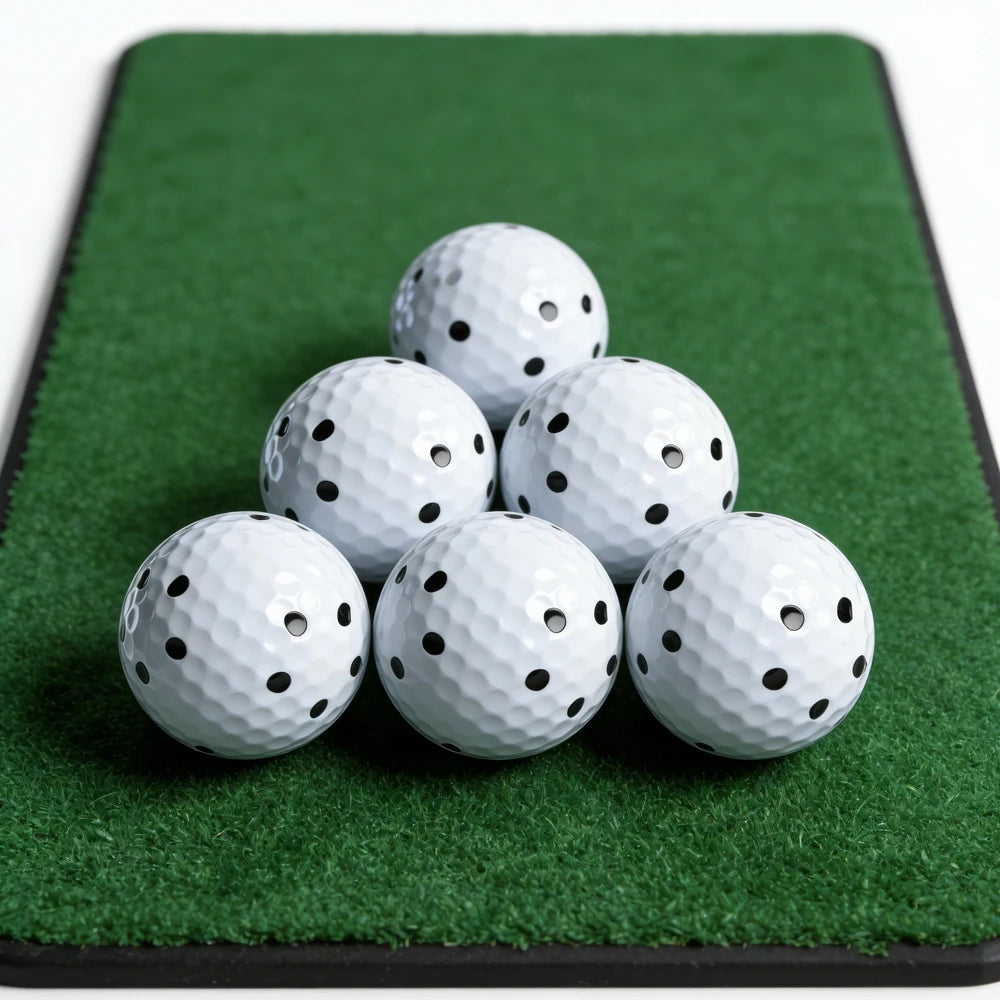 6 Pcs Indoor Simulators Dedicated Golf Balls 6 Side 5 Dots Pattern for Accurate Launch Monitor Data Indoor Training Bulk