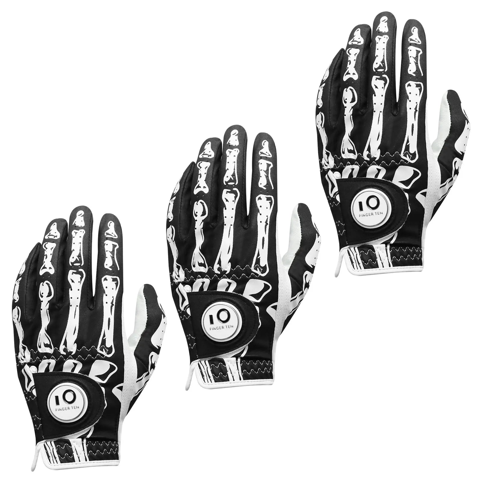 Golf Gloves Men Left Hand with Ball Marker 2/3 Pack, Mens Golf Glove All Weather Grip, Fit Size S M ML L XL