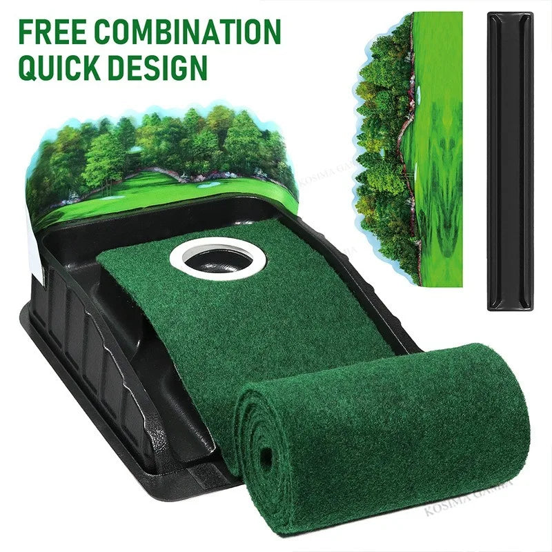 Golf Trainer Mat Portable Putting Green Mini Golf Green Putter Mat Portable Indoor and Outdoor Golf Practitioner For Home Office