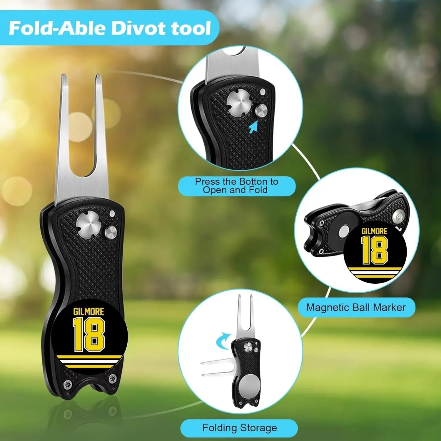 Golf Club Cleaning Kit with Golf Club Cleaner Golf Towel Divot Repair Tool Groove Sharpener Golf Ball Alignment Kit Complete