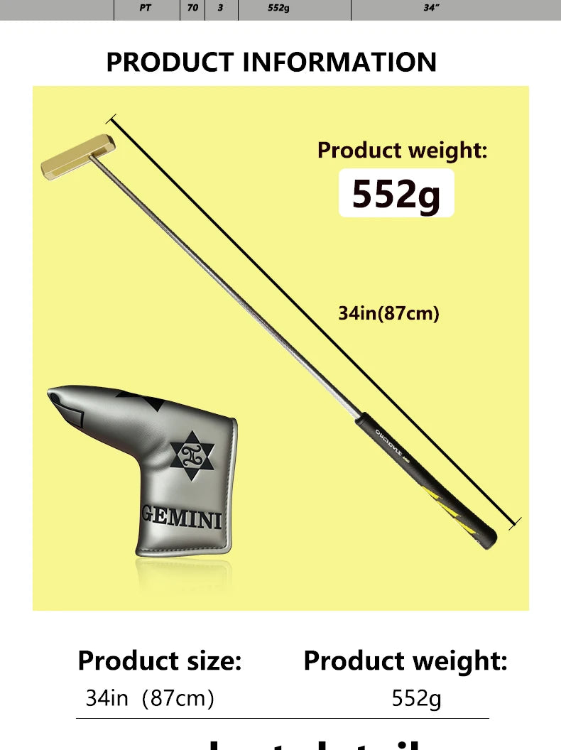 Golf double-sided putters are simple and balanced putters, and they can be directly inserted into the putter and both left and r