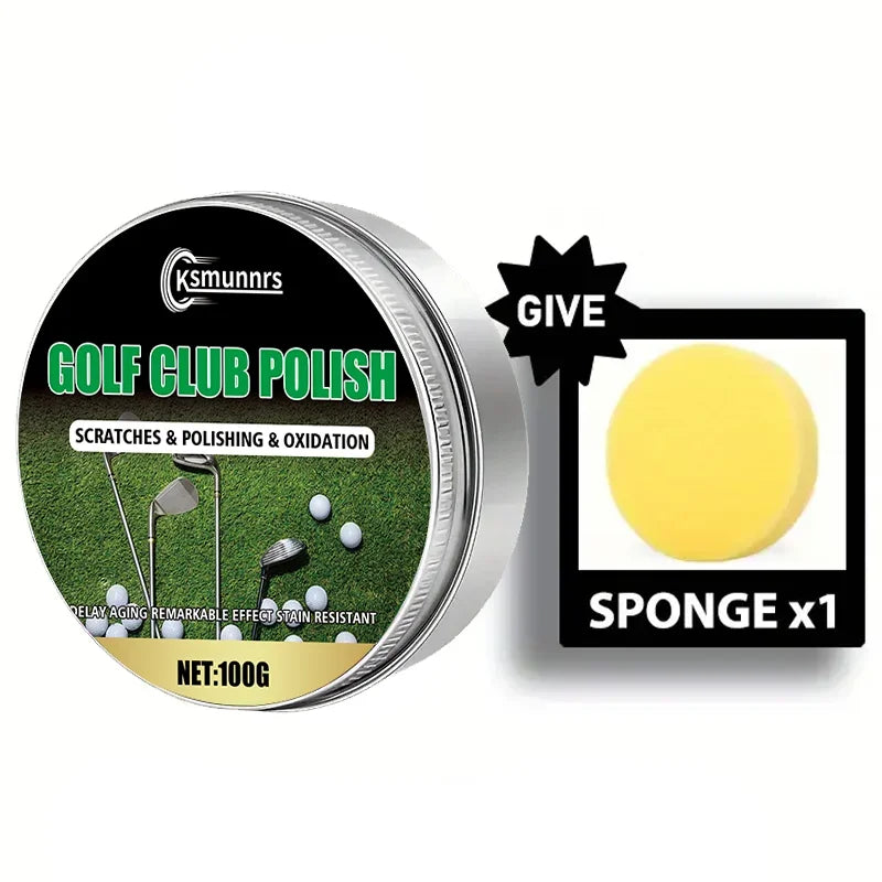 Golf Club Cleaning Kit with Polishing Paste - Includes Sponge, Restores Shine & Protects Against Tarnish, Ideal for All Golfers