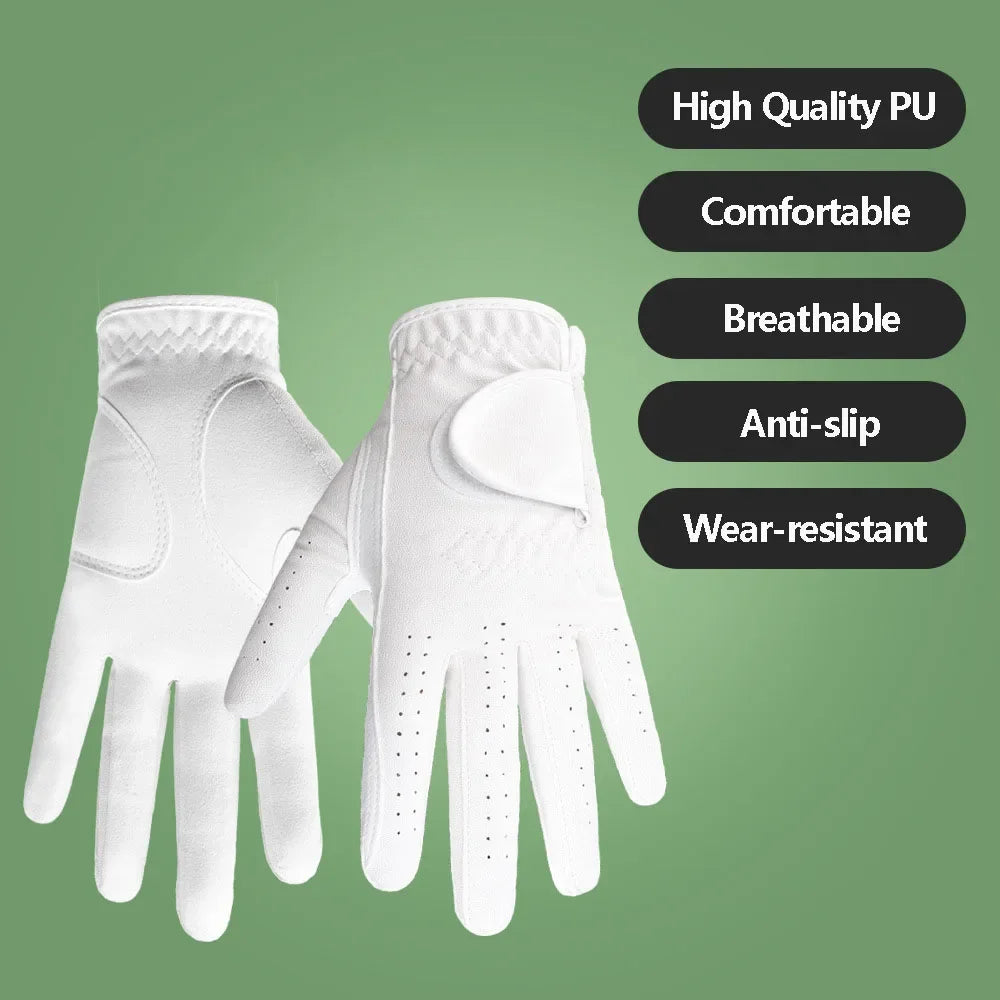 1Pc Professional Golf Glove Non-slip Soft Fabric Breathable Comfortable Golf Gloves Male Left Single High Quality White Gloves