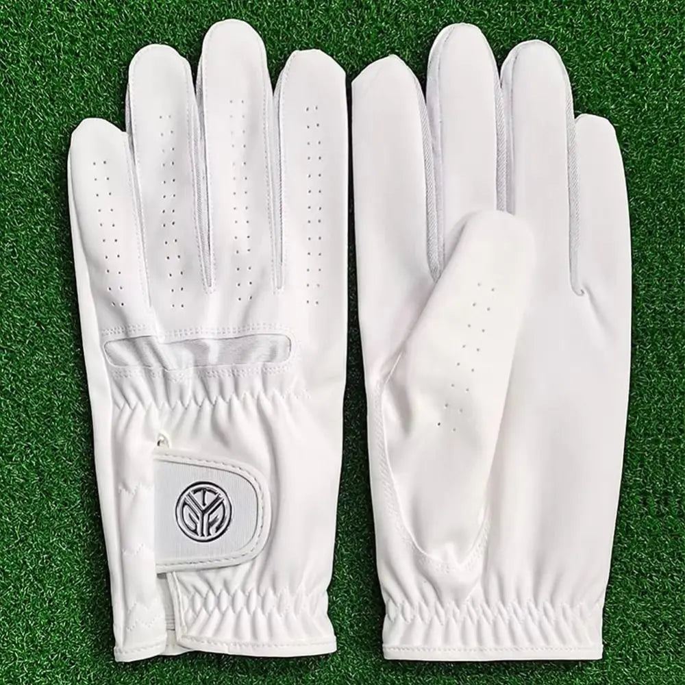 Sheepskin Men's Sports Golf Glove Breathable White Leather Golfing Glove Single Left Hand Maximum Grip Golf Gloves Golfer