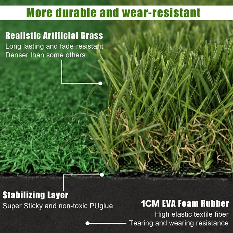 【C】Golf Hitting Mat,Portable Golf Strike Mat With Antislip Rubber Base, Portable Golf Practice Mat For Outdoor/Indoor