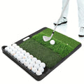 Golf Hitting Mat 4-in-1 Folding Grass Mat - Practice Triple Turf Chipping Swing Detection Aid Hitting Mat Golf Mat for Backyard