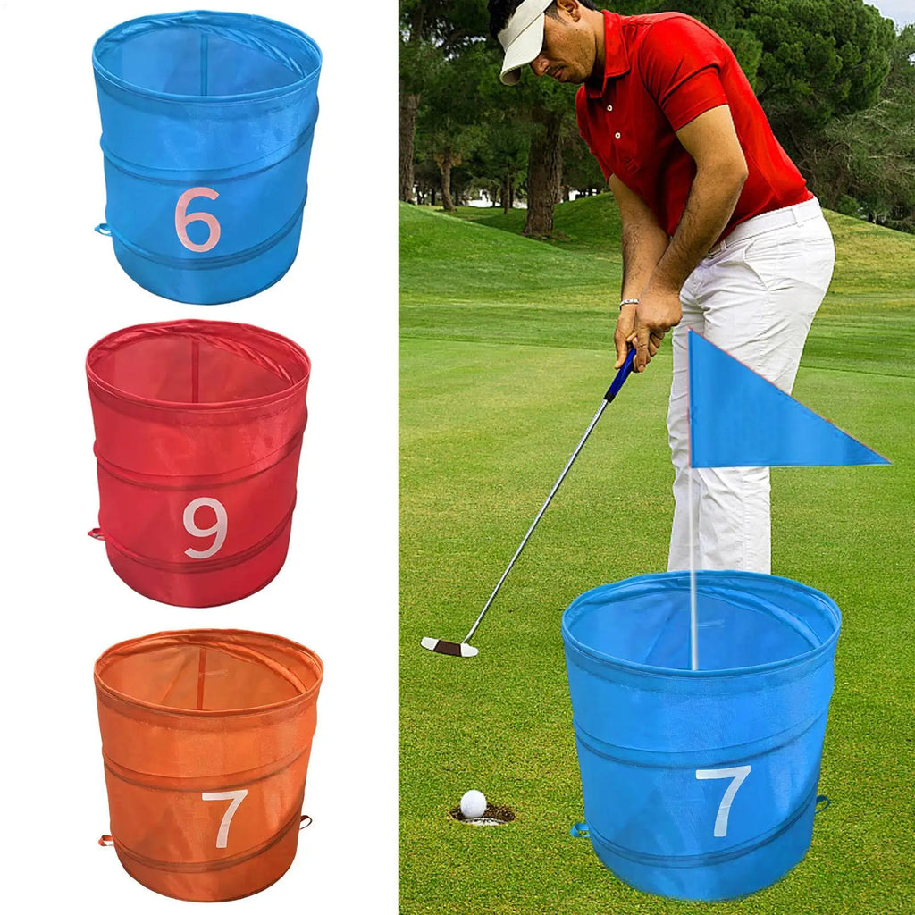 Golf Game Storage Bucket Foldable Outdoor Golf Chipping Game Bucket Portable Organizer Ball Sport Equipment for Lawn Park Beach