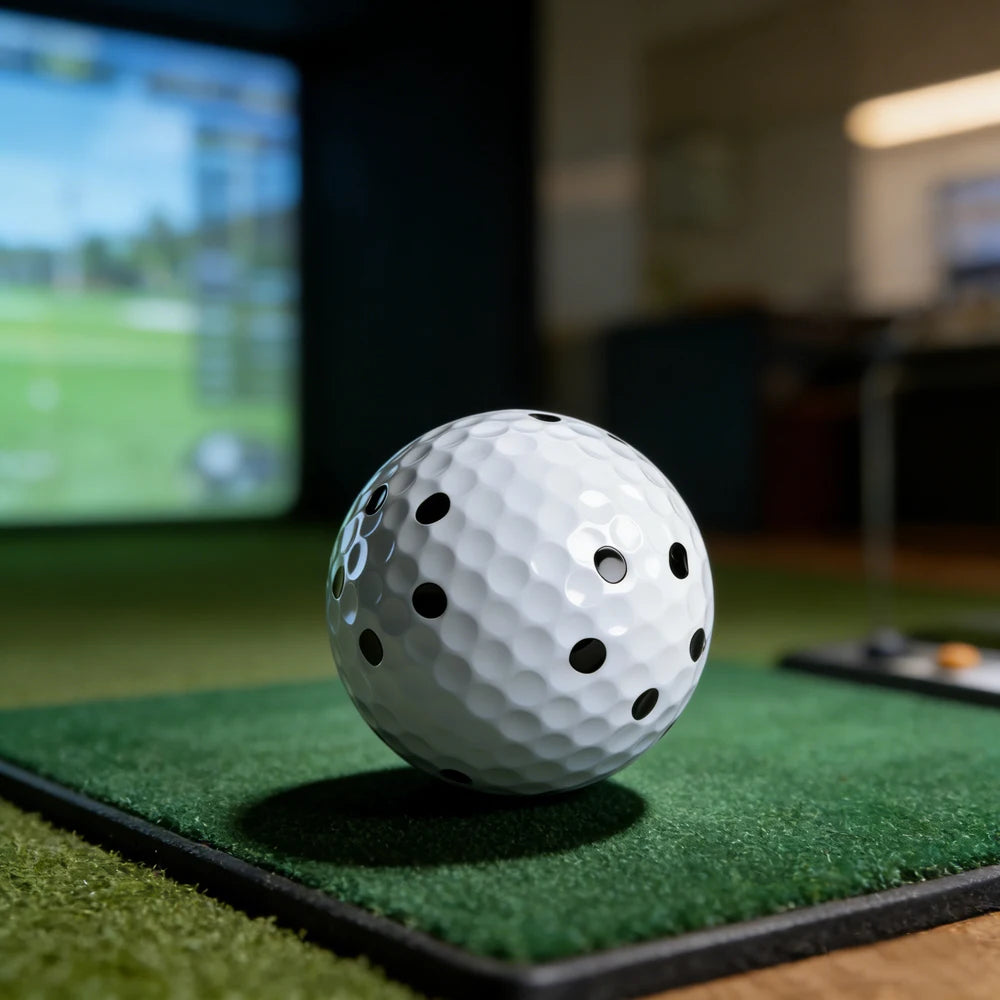 6 Pcs Indoor Simulators Dedicated Golf Balls 6 Side 5 Dots Pattern for Accurate Launch Monitor Data Indoor Training Bulk