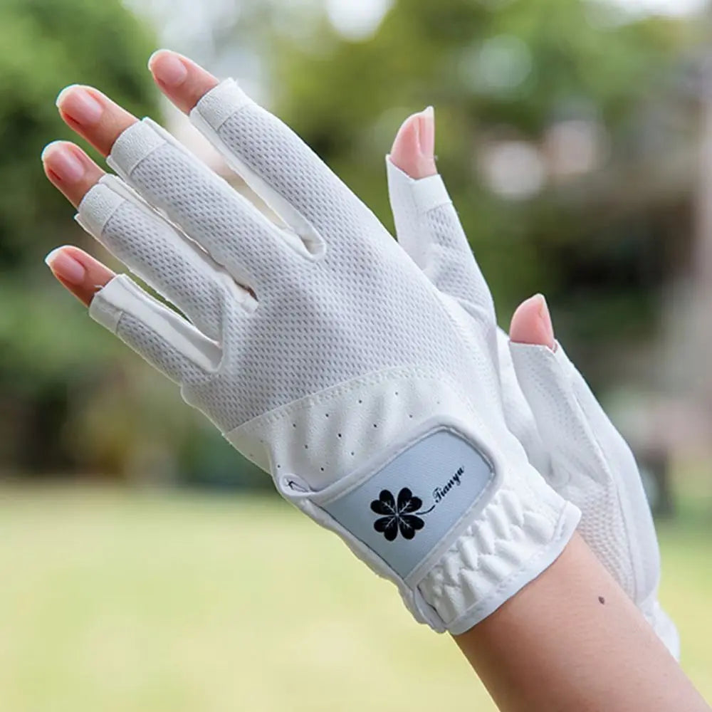 Comfortable Women's Sport Gloves Fingerless Non-slip Ladies Golf Gloves Left Right Hand Breathable Golf Mittens Golf Accessories