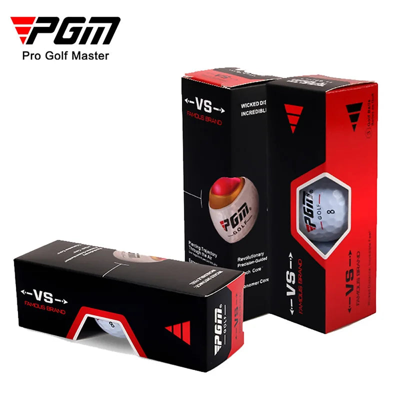 PGM Golf Ball Three-layer Match Balls Gift Box Package Synthetic Rubber Material