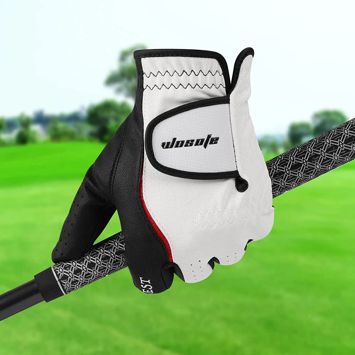 Men’s Golf Glove Left Hand Premium Leather Excellent Grip Super Soft Breathable Durable Fit All Weather