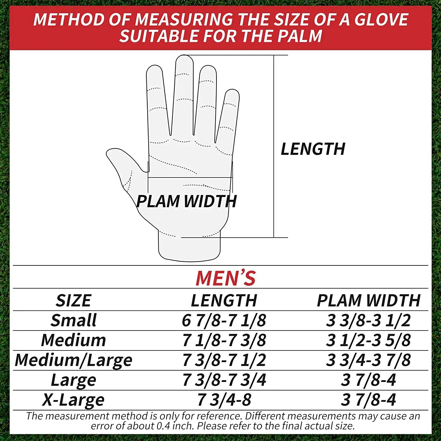Men’s Golf Glove Left Hand Premium Leather Excellent Grip Super Soft Breathable Durable Fit All Weather