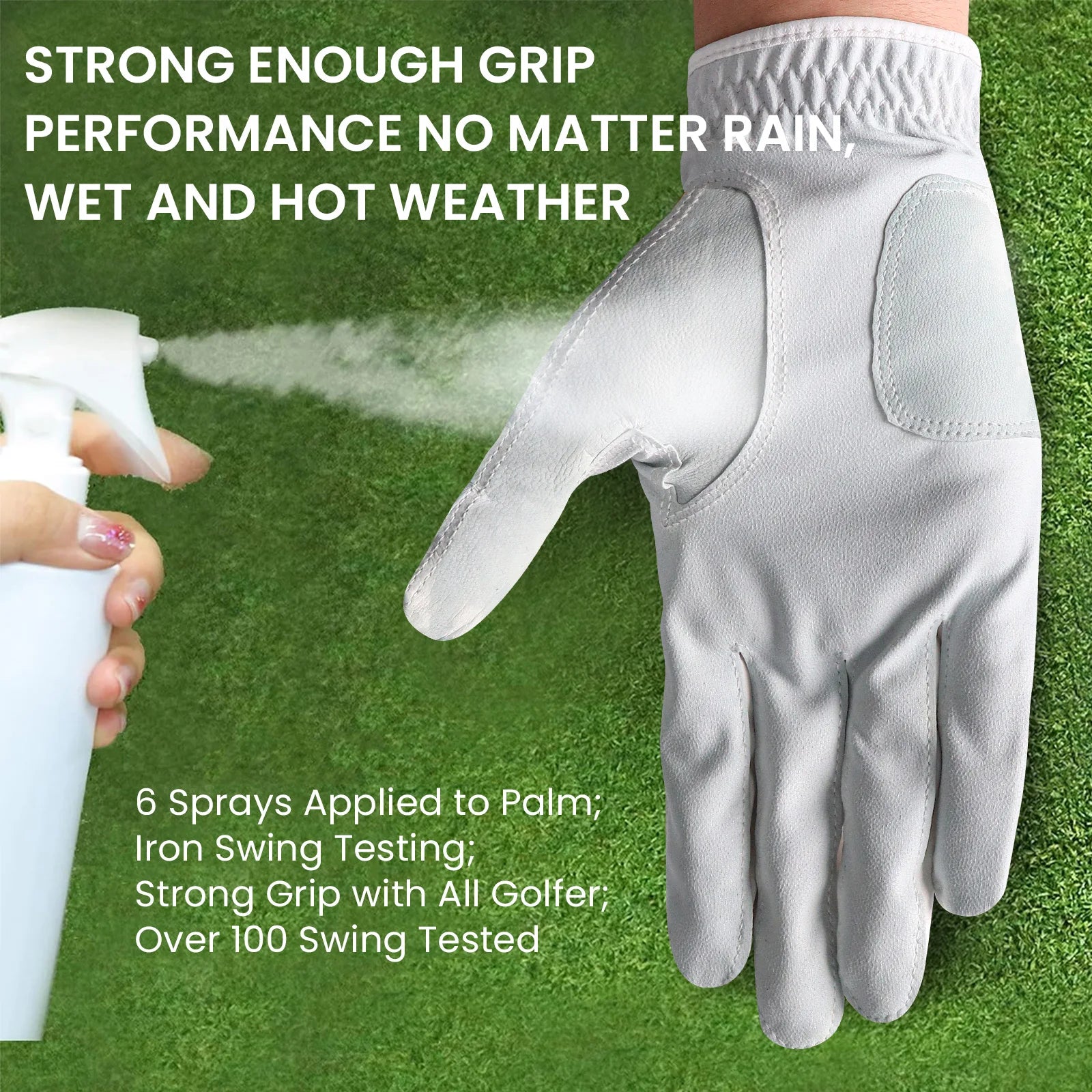 Golf Gloves Men Left Hand with Ball Marker 2/3 Pack, Mens Golf Glove All Weather Grip, Fit Size S M ML L XL
