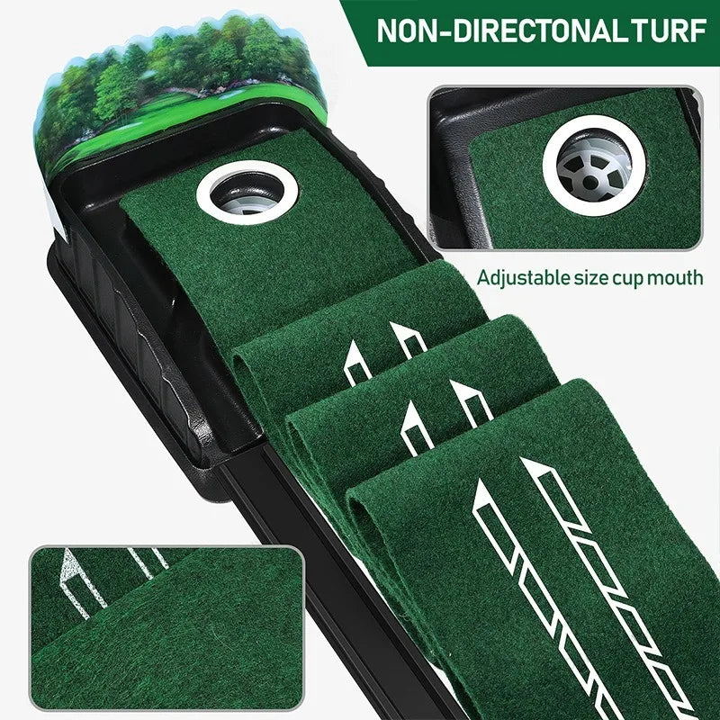 Golf Trainer Mat Portable Putting Green Mini Golf Green Putter Mat Portable Indoor and Outdoor Golf Practitioner For Home Office