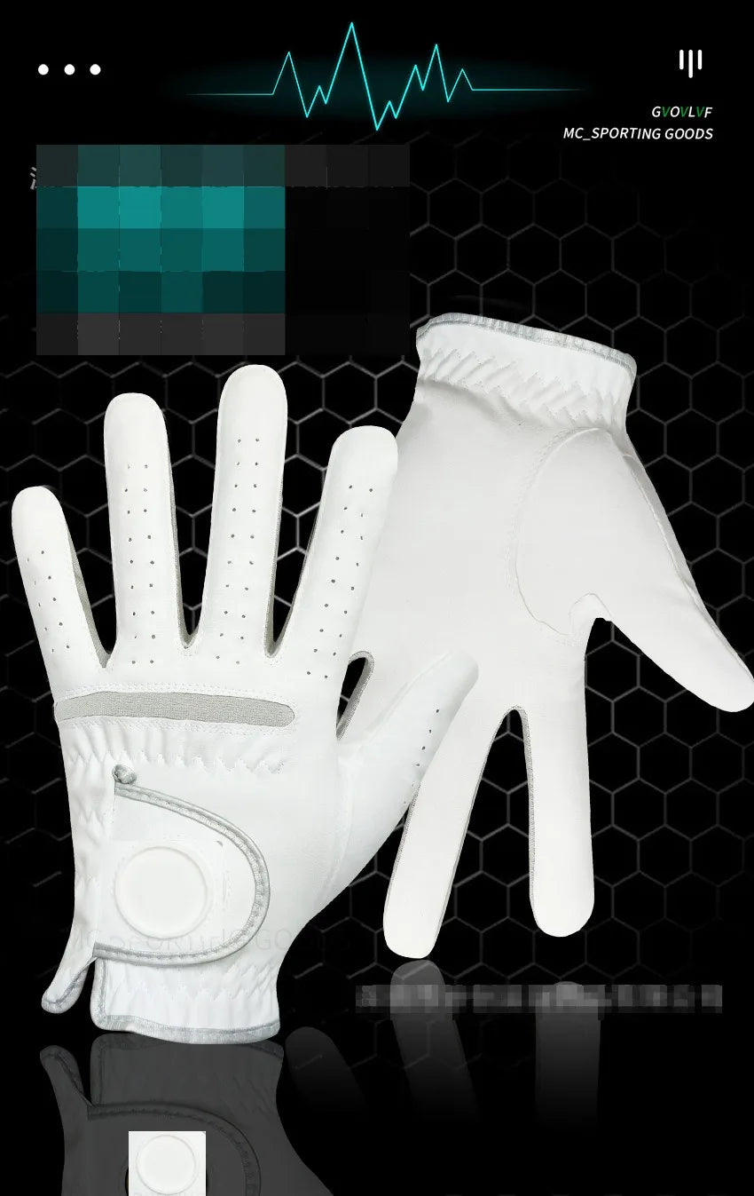 Pack 1 Pc Golf Gloves Men's Left/Right Hand Soft Breathable Pure Sheepskin With Anti-slip Granules Golf Gloves Golf Men