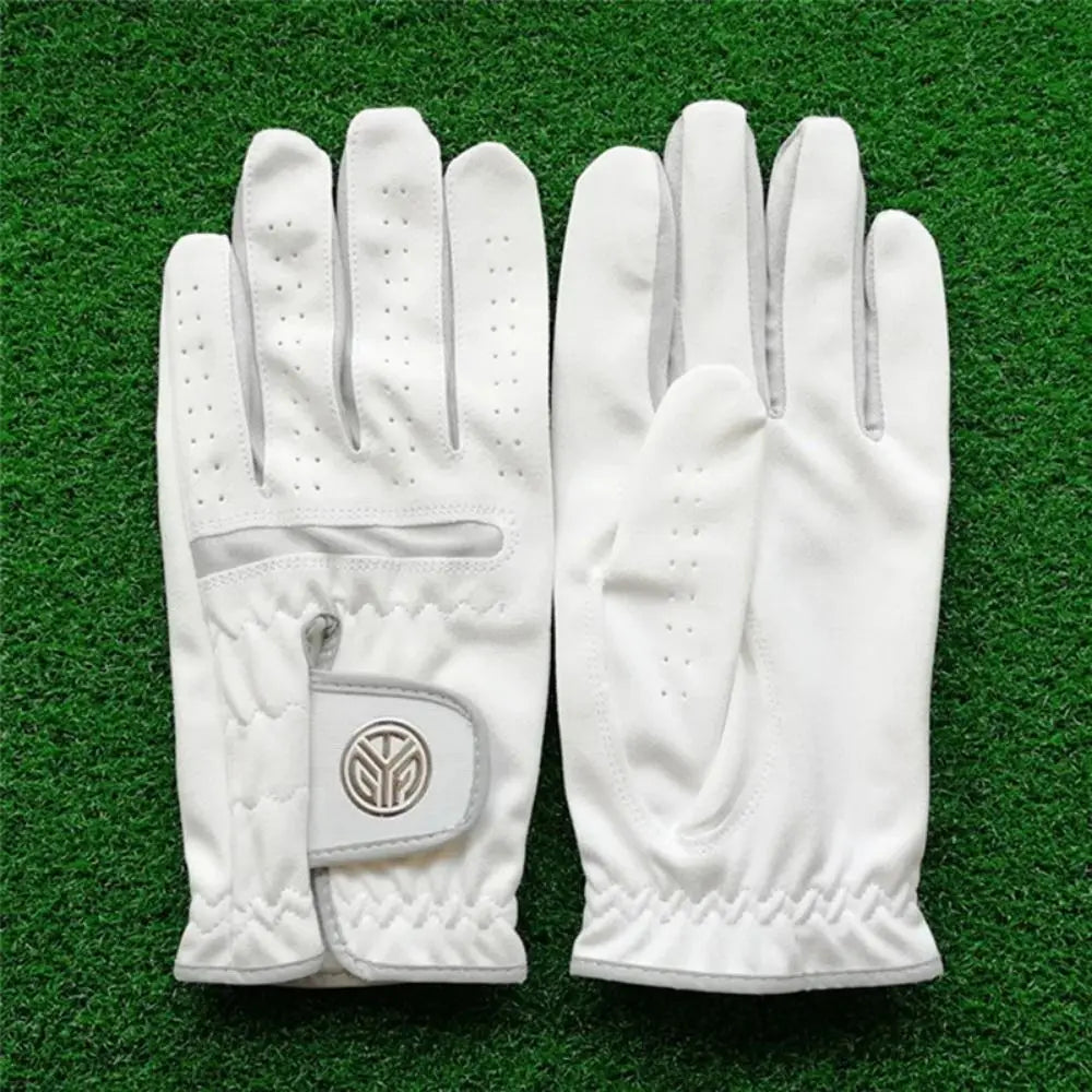 Sheepskin Men's Sports Golf Glove Breathable White Leather Golfing Glove Single Left Hand Maximum Grip Golf Gloves Golfer