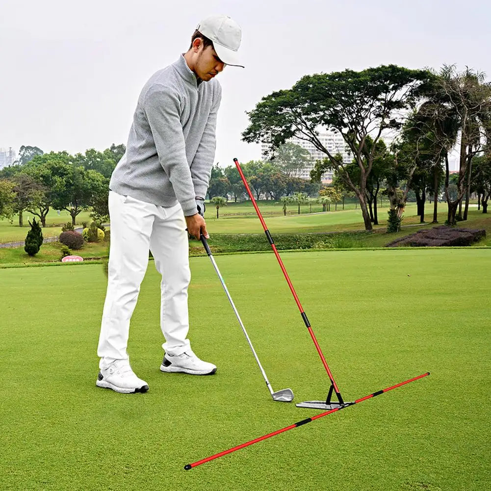 Golf Swing Plane Trainer Golf Training Equipment Adjustable Golf Alignment Stick Holder for Easy Swing Training for Golfers