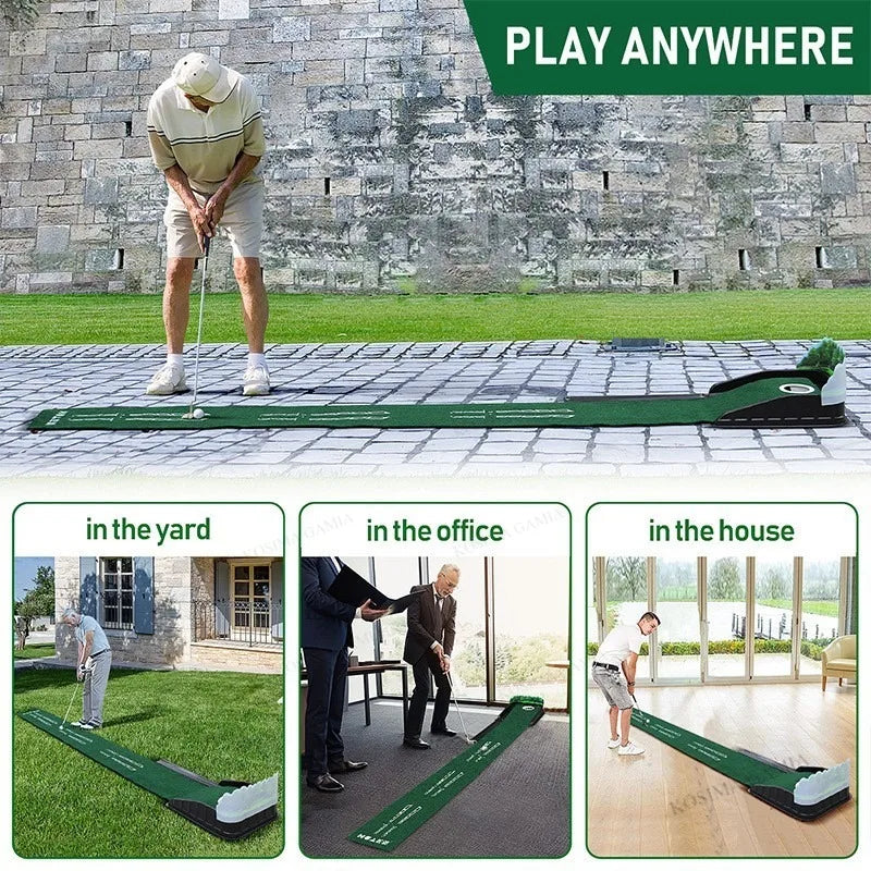 Golf Trainer Mat Portable Putting Green Mini Golf Green Putter Mat Portable Indoor and Outdoor Golf Practitioner For Home Office