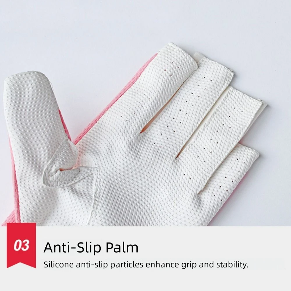 Comfortable Women's Sport Gloves Fingerless Non-slip Ladies Golf Gloves Left Right Hand Breathable Golf Mittens Golf Accessories