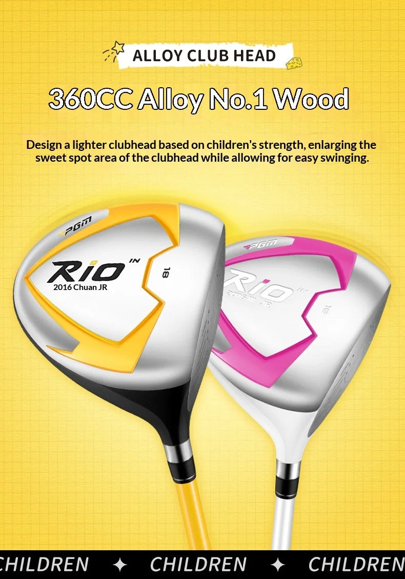 PGM Children's Golf Clubs - Large Volume 1 Wood for Kids, Boys, Beginners, Girls, Teenagers, Graphite Shafts JRMG017