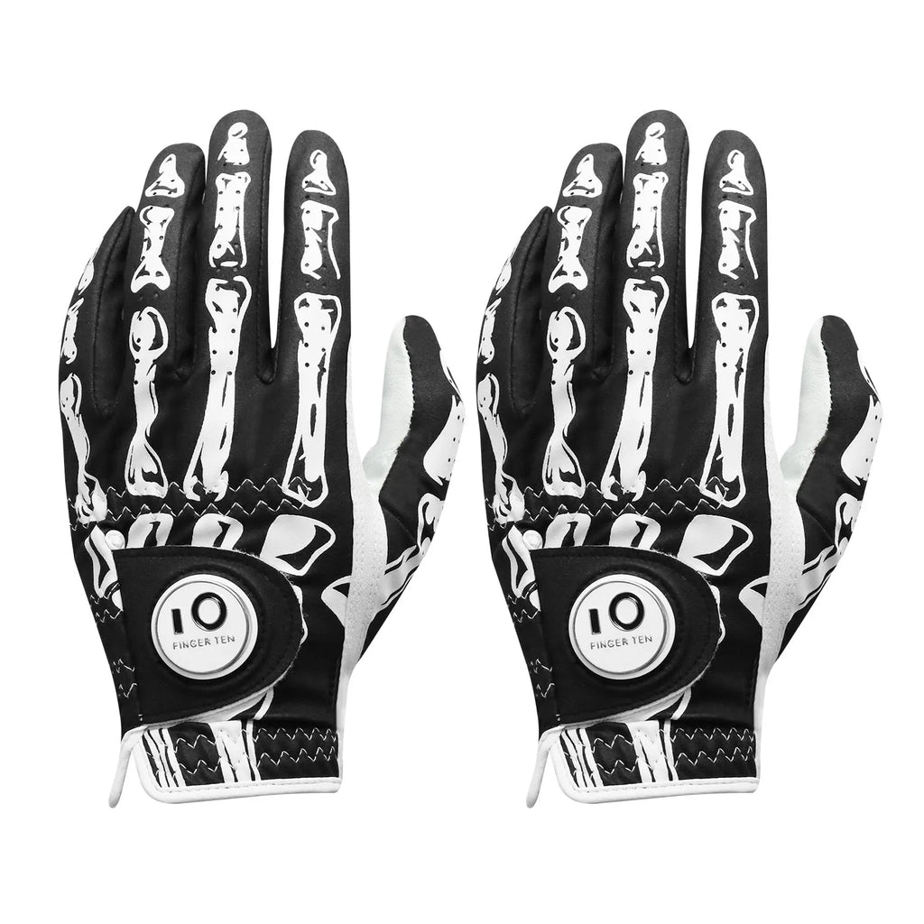 Golf Gloves Men Left Hand with Ball Marker 2/3 Pack, Mens Golf Glove All Weather Grip, Fit Size S M ML L XL