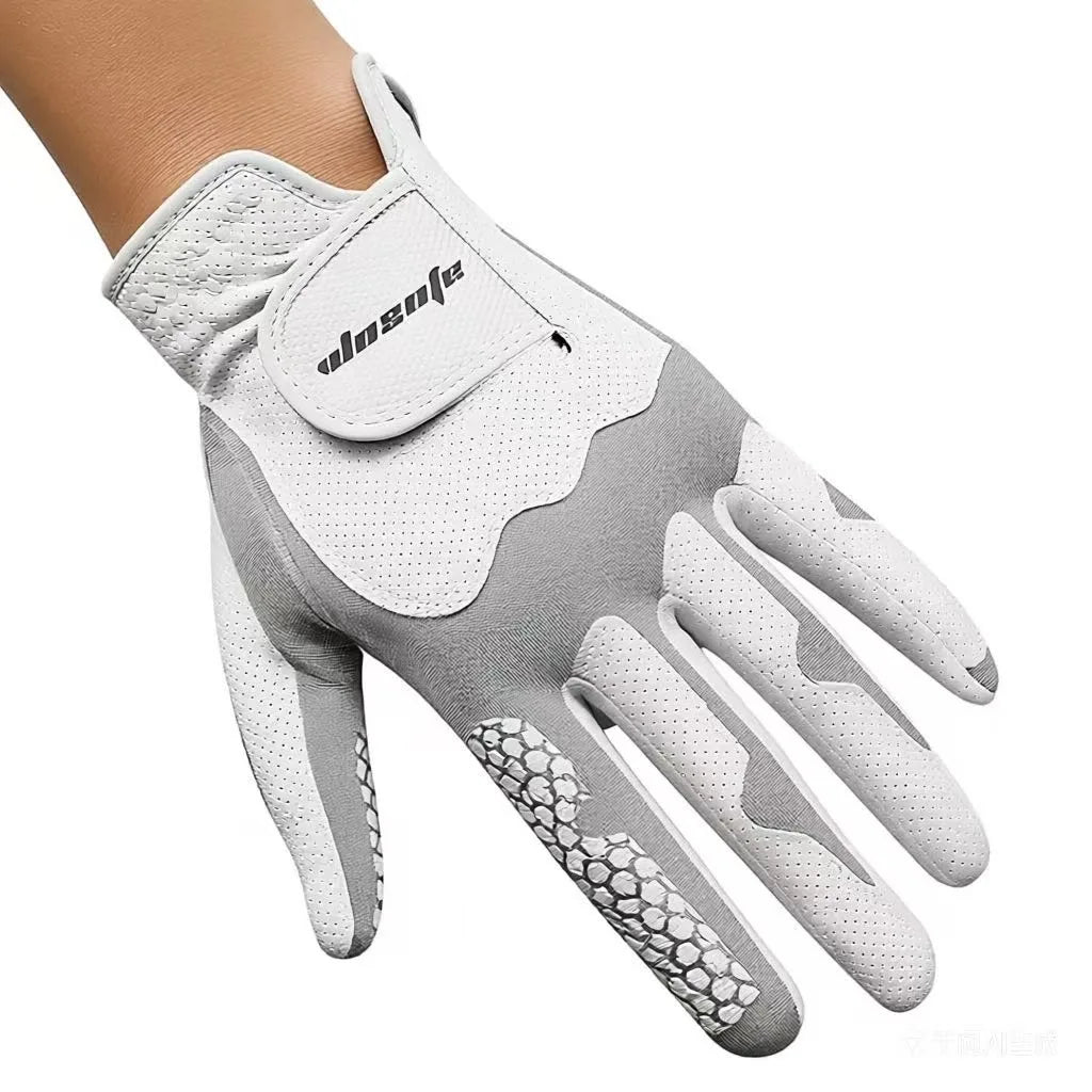 Men's Left Hand Golf Glove, Breathable Anti-Slip Nanofiber, Lightweight Durable, Silicone Grip, Stretch Magic Tape, Washable, Su