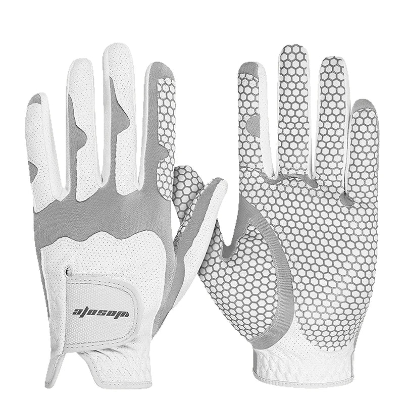 Men's Left Hand Golf Glove, Breathable Anti-Slip Nanofiber, Lightweight Durable, Silicone Grip, Stretch Magic Tape, Washable, Su