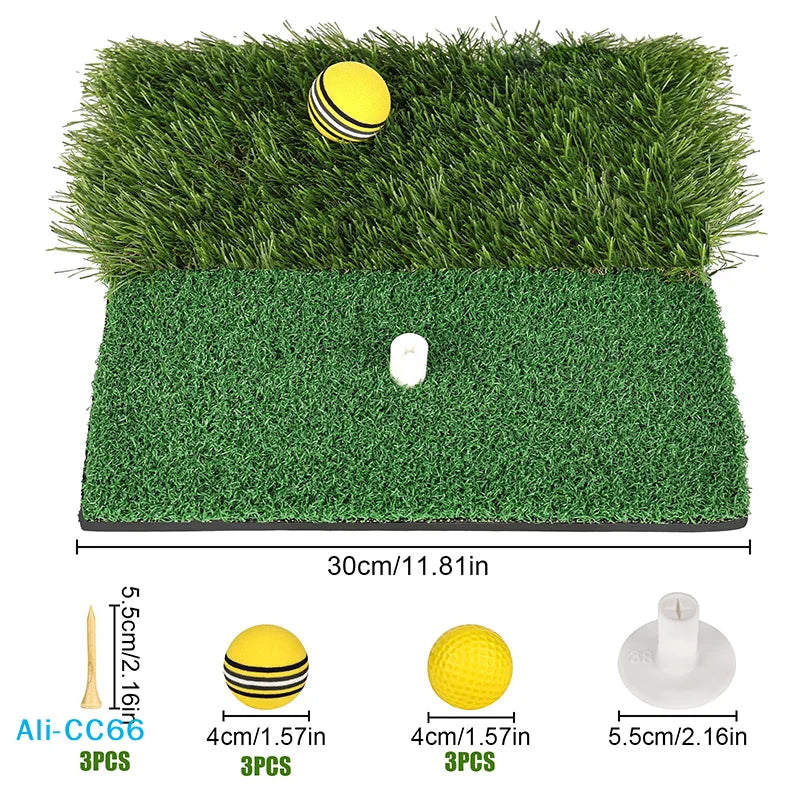 【C】Golf Hitting Mat,Portable Golf Strike Mat With Antislip Rubber Base, Portable Golf Practice Mat For Outdoor/Indoor
