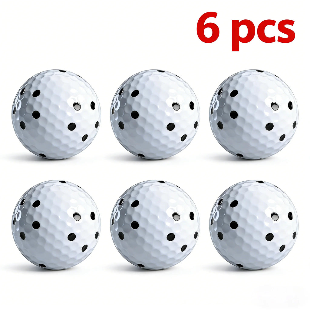 6 Pcs Indoor Simulators Dedicated Golf Balls 6 Side 5 Dots Pattern for Accurate Launch Monitor Data Indoor Training Bulk