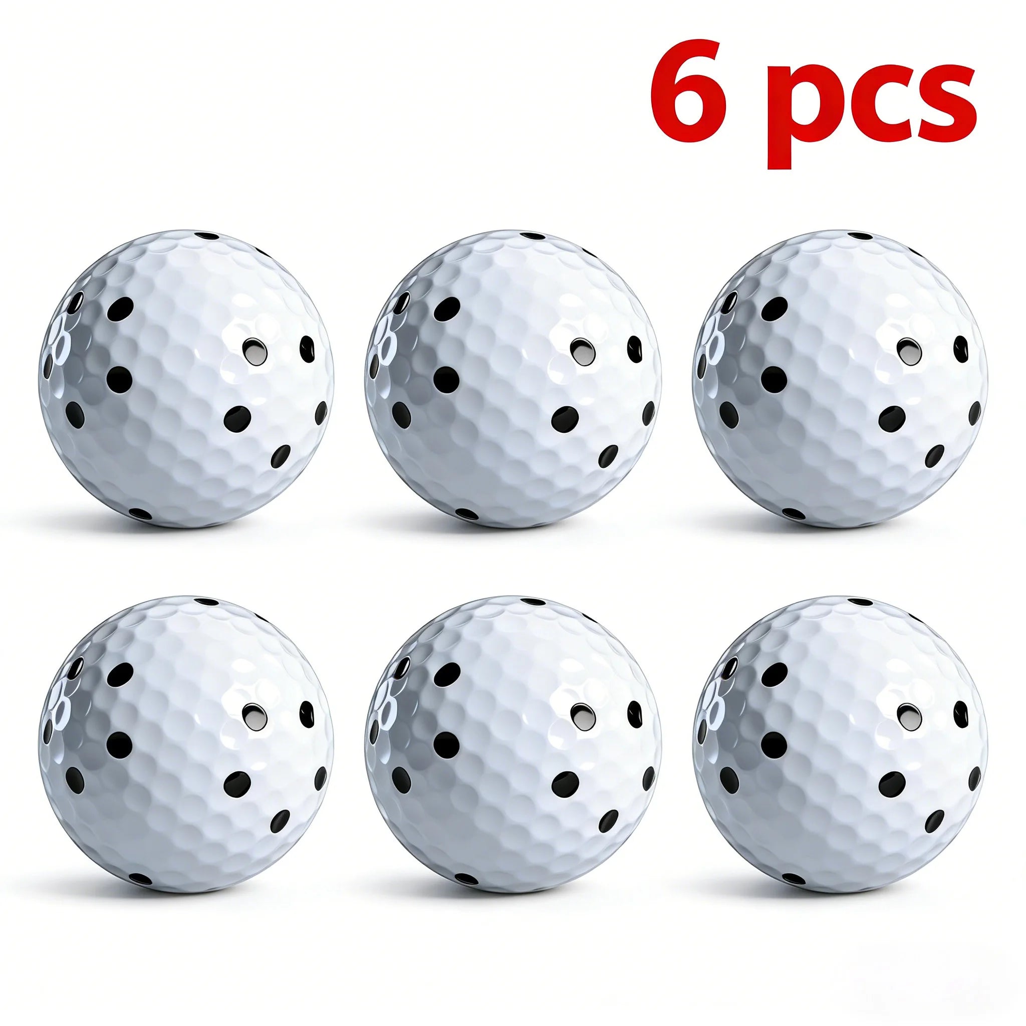 6 Pcs Indoor Simulators Dedicated Golf Balls 6 Side 5 Dots Pattern for Accurate Launch Monitor Data Indoor Training Bulk