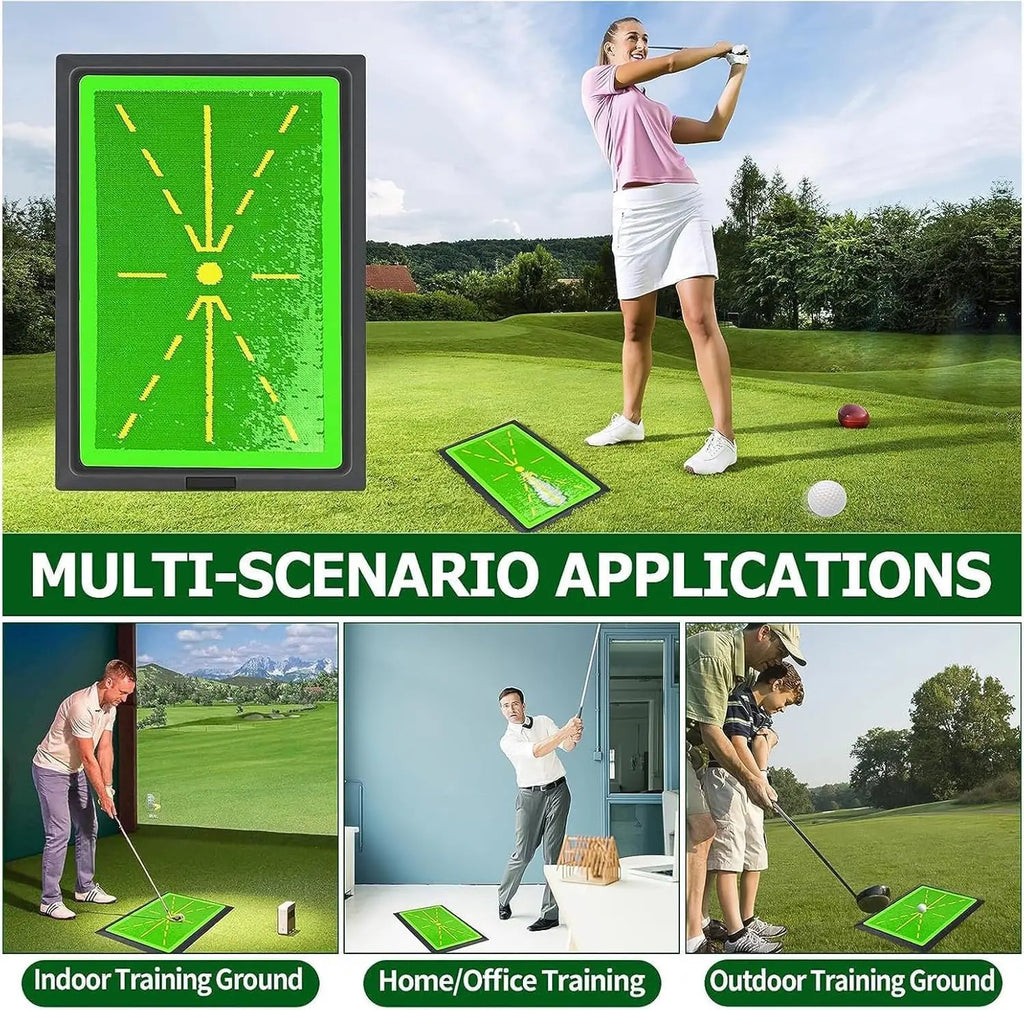 Golf Chipping Game with Golf Hitting Mat, 6x4FT Golf Training Mat Golf Practice Mat Kits Indoor Outdoor Golf Accessories
