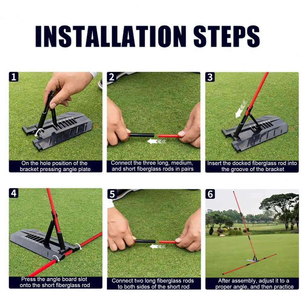 Golf Swing Plane Trainer Golf Training Equipment Adjustable Golf Alignment Stick Holder for Easy Swing Training for Golfers