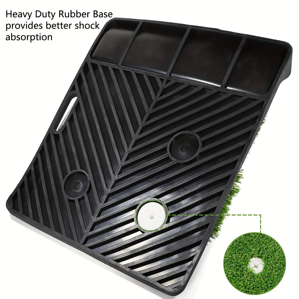 Golf Hitting Mat 4-in-1 Folding Grass Mat - Practice Triple Turf Chipping Swing Detection Aid Hitting Mat Golf Mat for Backyard