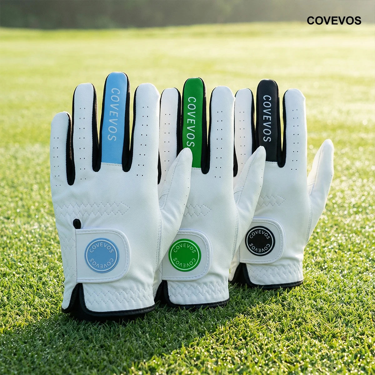 A good golf glove with ergonomic design of ventilation holes and wrist buckle to enhance swing stability