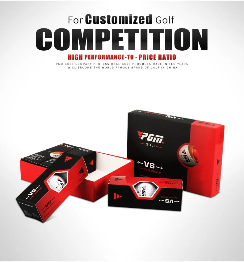 PGM Golf Ball Three-layer Match Balls Gift Box Package Synthetic Rubber Material