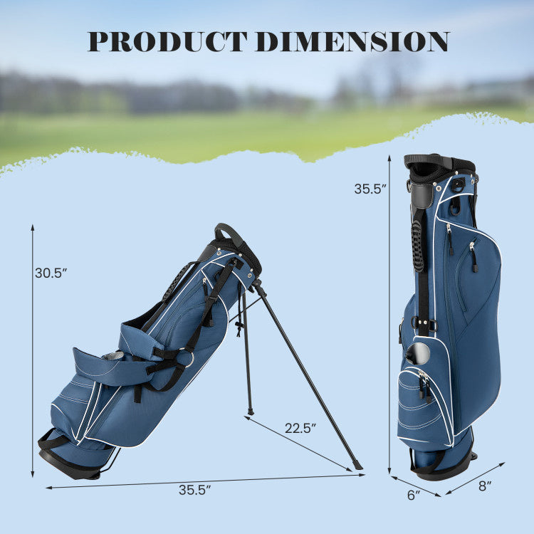 Golf Stand Cart Bag with 4 Way Divider Carry Organizer Pockets