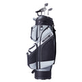 Golf Cart Bag with 14 Way Organizer Divider Top, 41' 13 Pockets Premium Nylon Cart Bag, Durable Golf Bags with Handles & Dust Cover & Detachable Straps for Men & Women, Black Color-Block