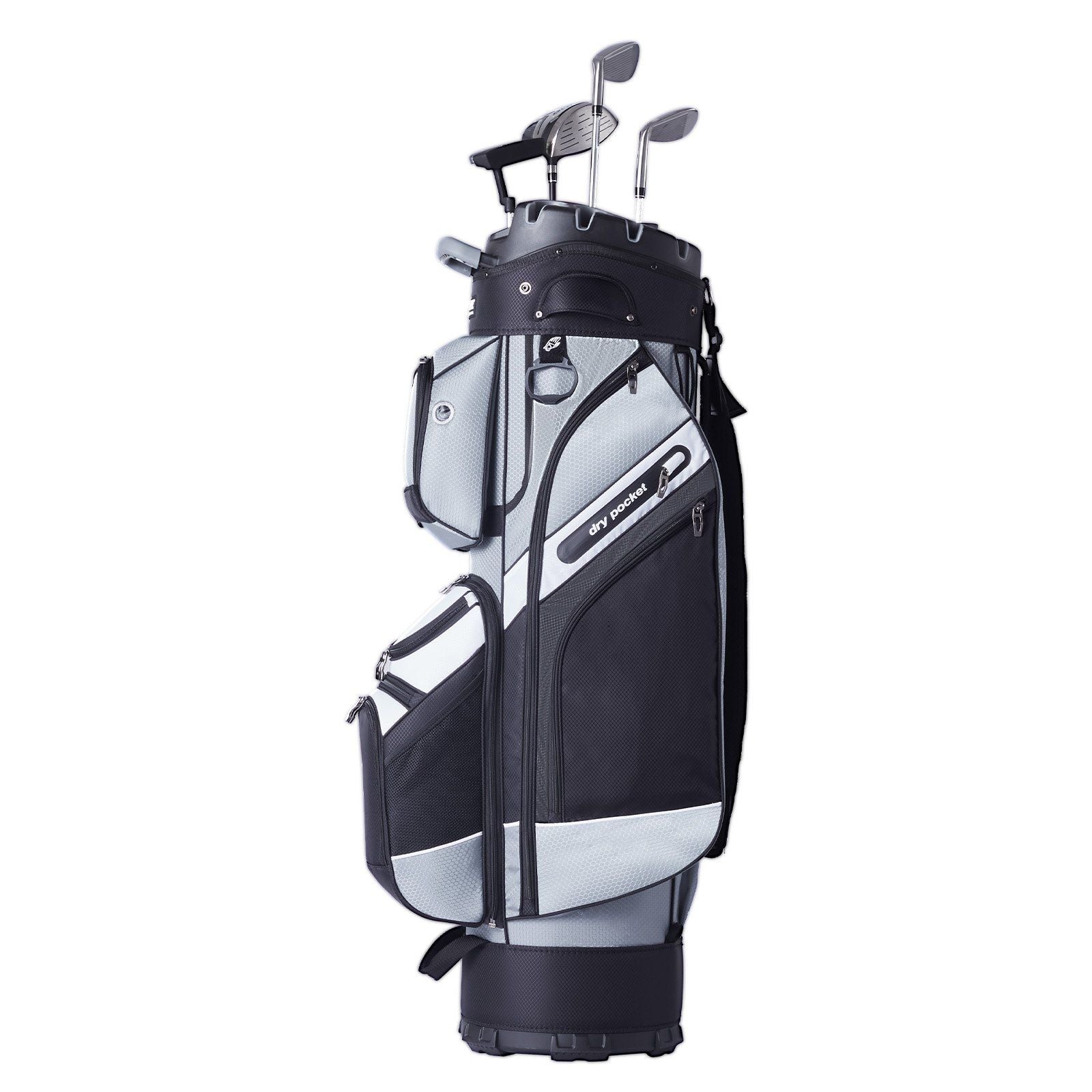 Golf Cart Bag with 14 Way Organizer Divider Top, 41' 13 Pockets Premium Nylon Cart Bag, Durable Golf Bags with Handles & Dust Cover & Detachable Straps for Men & Women, Black Color-Block