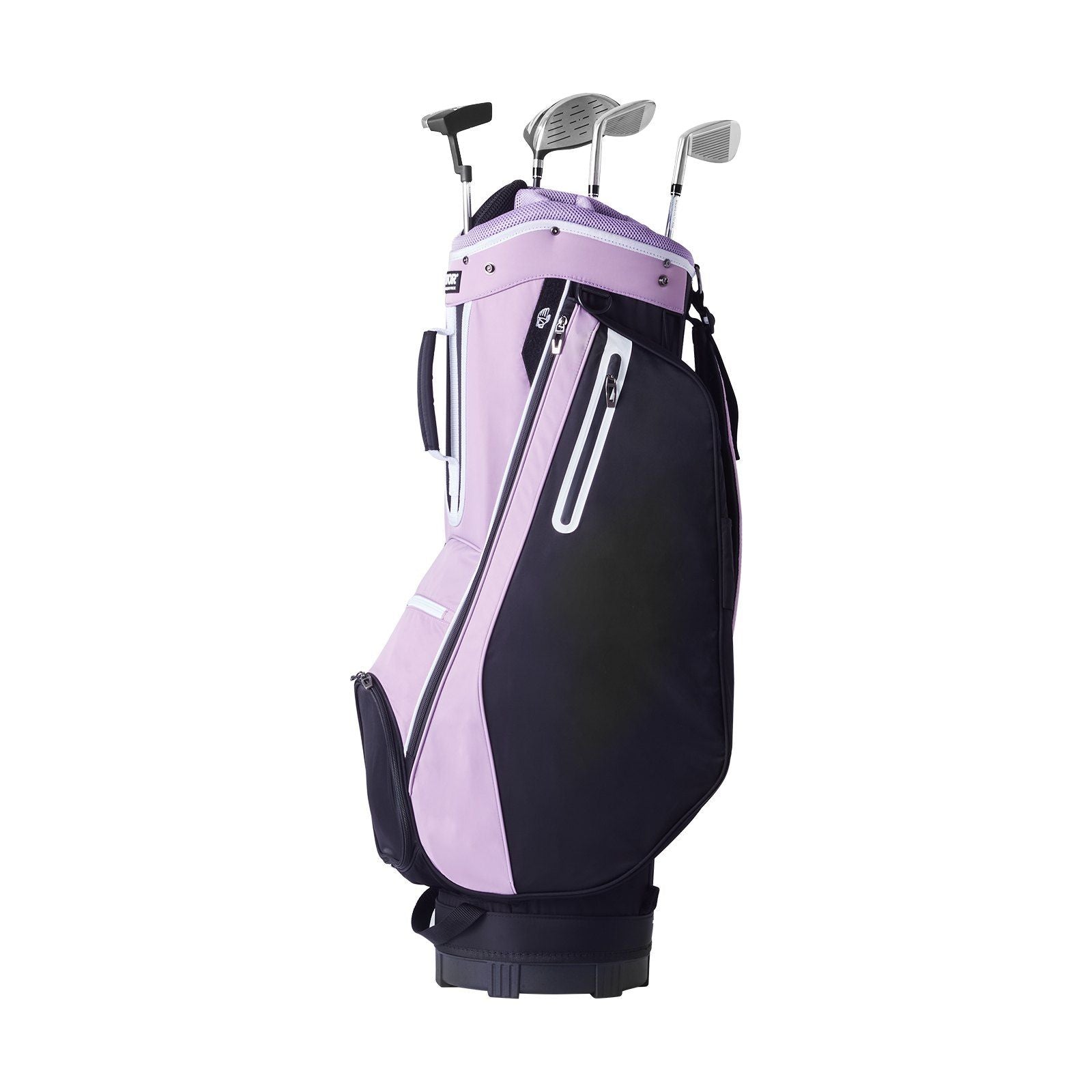 Golf Cart Bag with 14 Way Organizer Divider Top, 36' Multiple Pockets Premium Cart Bag, Durable Golf Bags with Handles & Dust Cover & Detachable Strap for Men & Women, Black Purple