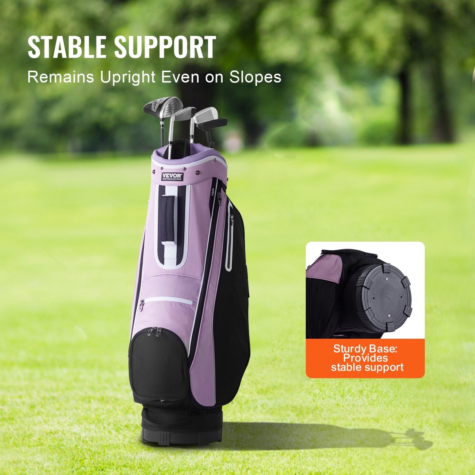 Golf Cart Bag with 14 Way Organizer Divider Top, 36' Multiple Pockets Premium Cart Bag, Durable Golf Bags with Handles & Dust Cover & Detachable Strap for Men & Women, Black Purple